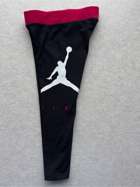 Jordan Nike Little Girls Jumpman Logo Leggings Black Red Size 6 NWT NEW
